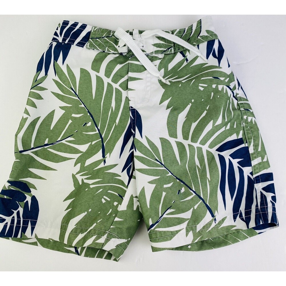 Janie And Jack Baby Boy Green Blue Swim Shorts 18-24 Months Lined Trunks
